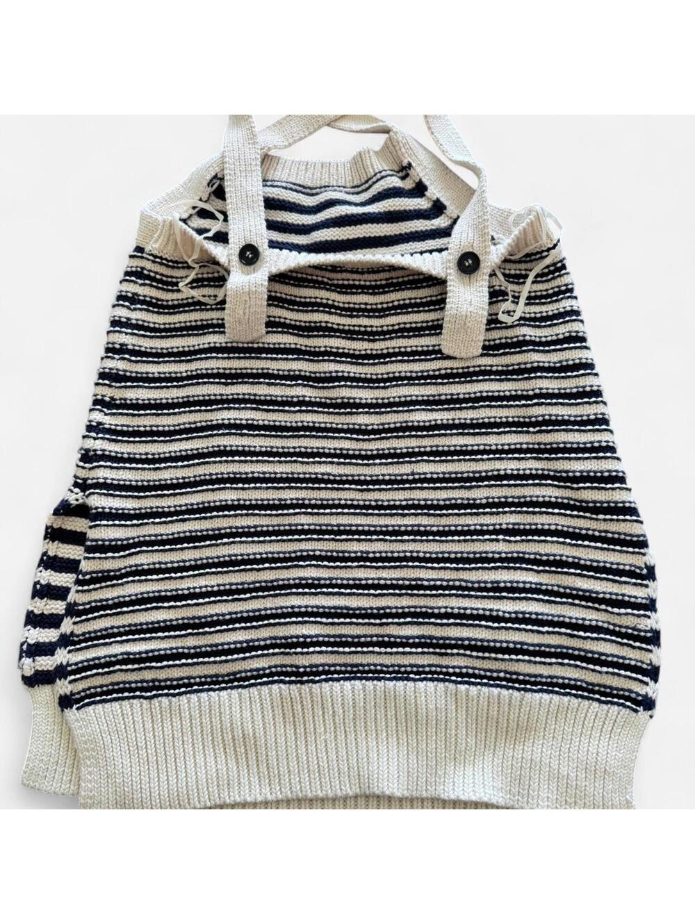Anthropologie Coastal Striped Split Hem Sweater Tank, Size Small - Picture 2 of 4